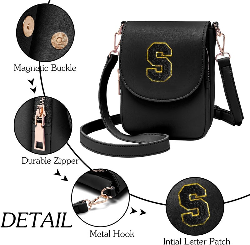 Viverte Crossbody Purse for Teen Girls Small Initial Cell Phone Toddler Purse Leather Triple Compartment Crossbody Bags - Image 5